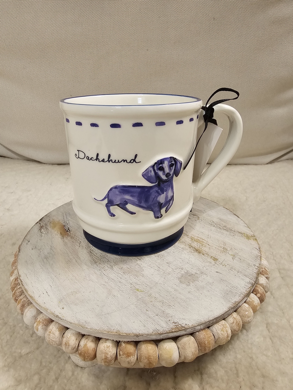 Dachshund Ceramic Mug in Blue Double Sided Viral Mug